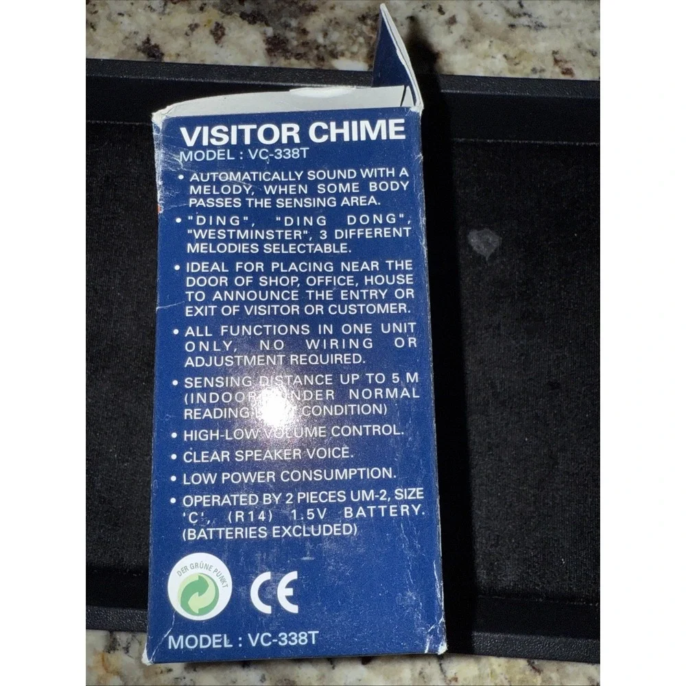 Chime Visitor Bell Battery Operated Musical Melodies  New In‎ Box 5202